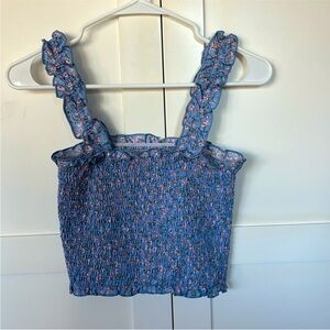 Blue Floral Tank Top